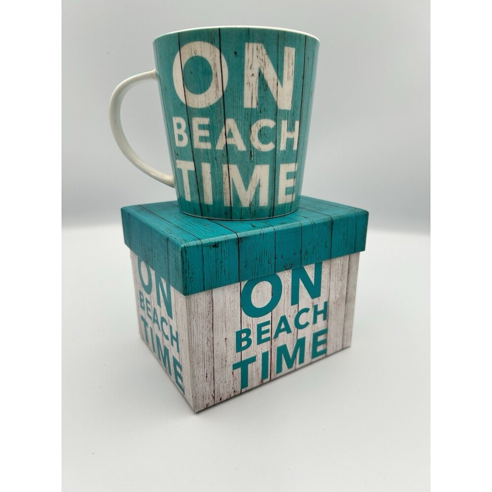 PPD - On Beach Time Coffee Mug w/Gift Box Turquoise